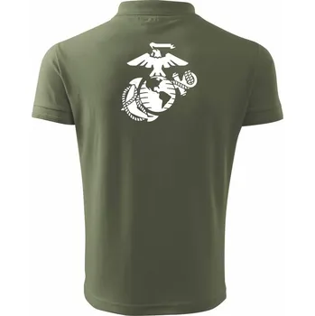 Pánská košile United Marines logo - Polokošile pánská Pique Polo 203 - L ( Khaki )