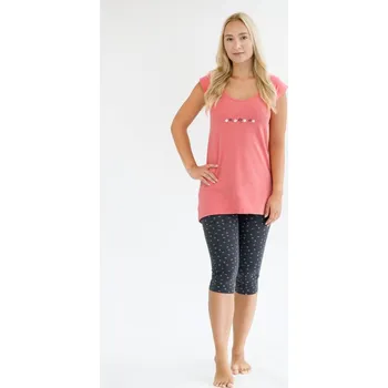 Dámské pyžamo Dámské pyžamo 3/4 - tomato tm. šedá - XXL