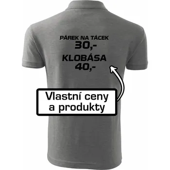 Pánská košile Párek na tácek a klobása - Polokošile pánská Pique Polo 203 - 2XL ( Tmavě šedý melír )