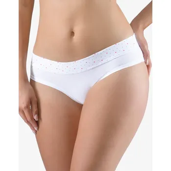 Dámská móda GINA dámské kalhotky francouzské, bokové, s potiskem Disco XVIII 14159P - bílá purpurová - 34/36