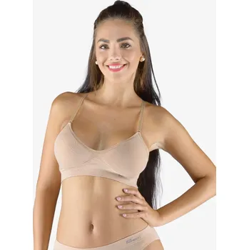 Podprsenka Podprsenka Eco Bamboo sportovní s vycpávkami - béžová - S/M