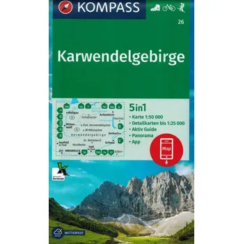KOMPASS Wanderkarte 26 Karwendelgebirge 1:50.000. 1:50'000: 5in1 Wanderkarte mit Aktiv Guide, 1:25000 Karten und Panorama, inklusive Karte zur offline Verwendung in der KOMPASS-App. Fahrradfahren. Ski Kolektiv autorů