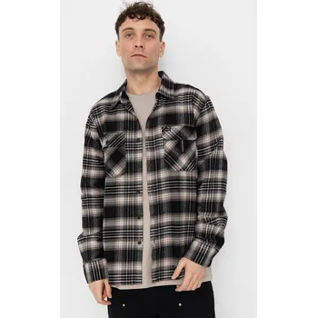 Pánská košile Brixton Bowery Flannel (black/charcoal/beige) XL, šedá
