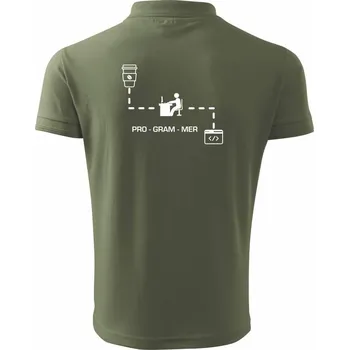 Pánská košile Programer code - Polokošile pánská Pique Polo 203 - L ( Khaki )