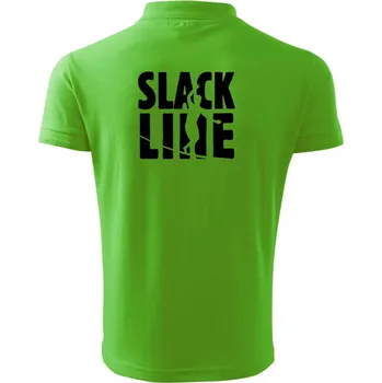 Pánská košile Slackline nápis - Polokošile pánská Pique Polo 203 - 2XL ( Apple Green )