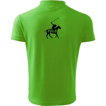 Pánská košile Polo kůň nápis - Polokošile pánská Pique Polo 203 - 4XL ( Apple Green )