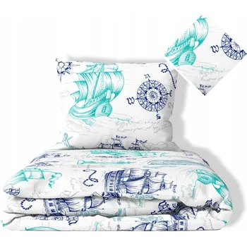 Povlečení Povlečení 160x200cm + 2x 70x80cm, 140g/m2, 100% bavlna, vzor: Baltská bílá