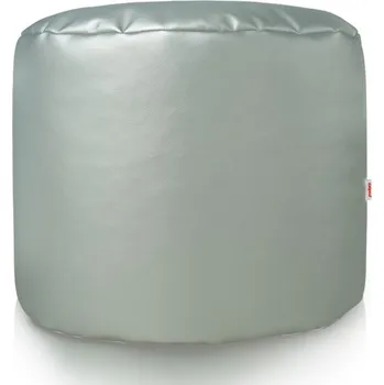 Taburet Taburetka Cilindro stříbrná ekokůže