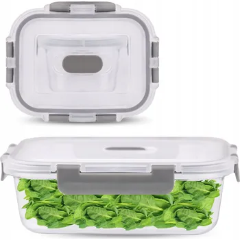 Dóza na potraviny NÁDOBA NA POTRAVINY SKLENĚNÁ HERMETICKÁ ŽÁRUVZDORNÁ OBĚDOVÁ KRABIČKA FRESH 1500ML