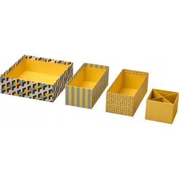 Obraz IKEA LYSMASK Krabička 4 kusy, vzor/pestrobarevné