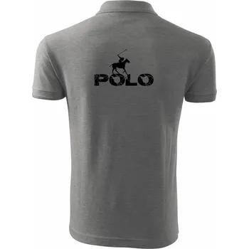Pánská košile Polo blesk - Polokošile pánská Pique Polo 203 - 3XL ( Tmavě šedý melír )