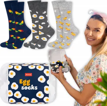 Pánské ponožky Pánské ponožky SOXO s motivem vajec (balení 3 ks)