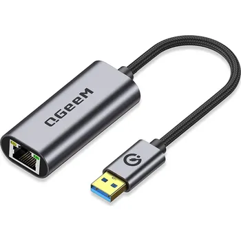 Datové redukce QGeeM UA05-A USB 3.0 na RJ45 LAN adaptér – šedý