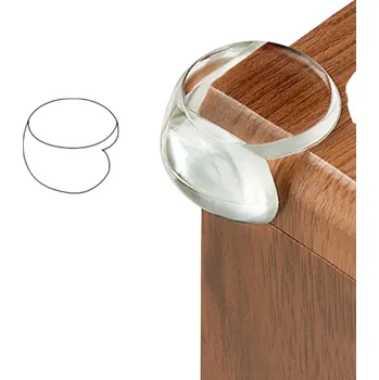 Kulatý průhledný rohový chránič nábytku z měkkého PVC pro dětskou bezpečnost a tlumení nárazů při kontaktu s ostrými rohy 1 kus