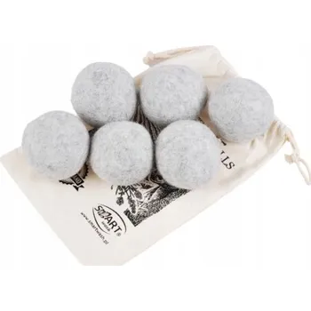 Vlněné koule do sušičky, šedé, 6 kusů