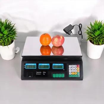 IP kamera Elektronická obchodní váha s výpočtem ceny 40 kg LCD Přesná