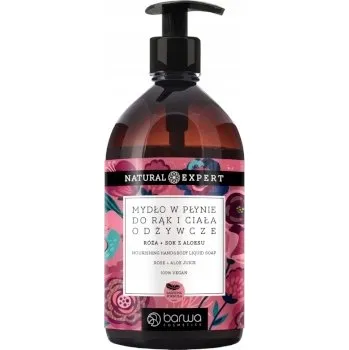 Mýdlo Barwa Natural Expert Vyživující Tekuté Mýdlo Růže a Aloe 500ml