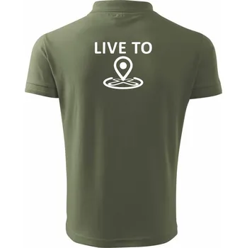 Pánská košile Geocaching live to - Polokošile pánská Pique Polo 203 - XL ( Khaki )
