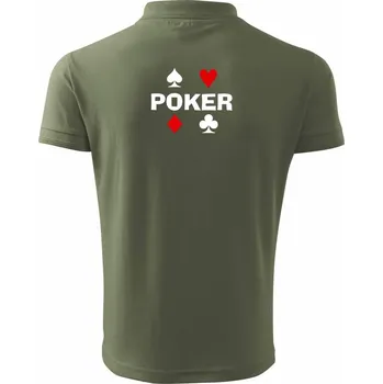 Pánská košile Poker znaky - Polokošile pánská Pique Polo 203 - 3XL ( Khaki )