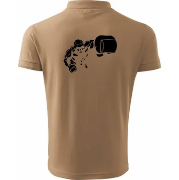 Pánská košile Boxer obrys - Polokošile pánská Pique Polo 203 - 4XL ( Písková )