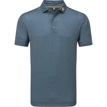Pánské tričko Footjoy Wiggle Print Lisle Mens Navy/Grey/White 2XL Polo košile
