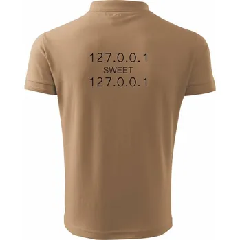 Pánská košile 127.0.0.1 sweet - Polokošile pánská Pique Polo 203 - 5XL ( Písková )