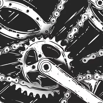 Úplet, Černobílé cyklokliky s řetězy (E) (Top kvalitní úplet Bella digitisk)