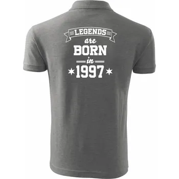 Pánská košile Legends are born in 1997 - Polokošile pánská Pique Polo 203 - 4XL ( Tmavě šedý melír )