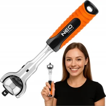 Ráčna Přepínací ráčna 1/2" NEO 250 mm, 72 zubů, Ocel CrV + CrMo