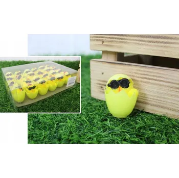 Velikonoční dekorace Kuřátko v brýlích, vajíčko, velikonoční dekorace, 4 cm