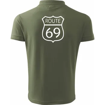 Pánská košile Route 69 - Polokošile pánská Pique Polo 203 - L ( Khaki )