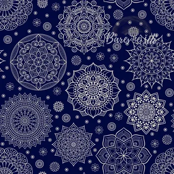 Úplet, Světlé mandaly na modré (E) (Top kvalitní úplet Bella digitisk)