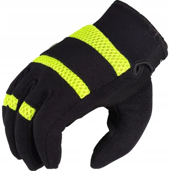 Moto rukavice HUSAR ATHENE fluo textilní černé motocyklové rukavice pánské letní