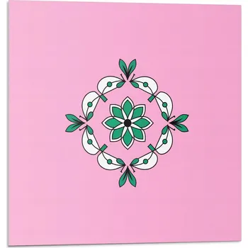 Obraz Samolepicí obkladové dlaždice na zeď – Vinylové, květinový vzor s listy, 20 ks, 20x20 cm