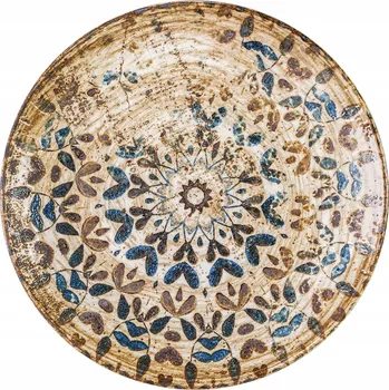 Talíř Porcelánový talířek malý dezertní kulatý béžový vintage Wilmax 17 cm