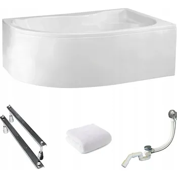 Vana Asymetrická akrylátová vana Polimat DORA, odtok uprostřed, 170 x 110 cm