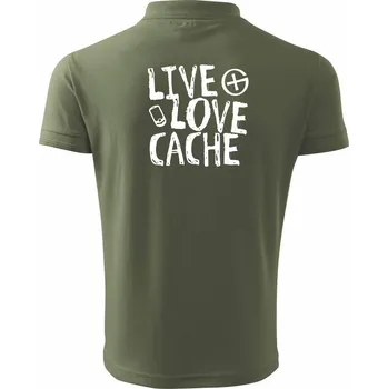 Pánská košile Live love cache - Polokošile pánská Pique Polo 203 - XL ( Khaki )