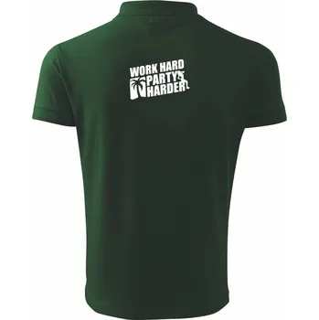 Pánská košile Work hard, party harder - Polokošile pánská Pique Polo 203 - 5XL ( Lahvově zelená )