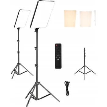 Fotoateliérová technika SADA 2x PROFESIONÁLNÍ STUDIOVÉ LED SVĚTLO PRO FOTOGRAFII + STATIV 200 CM