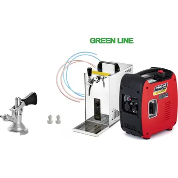 Chladicí zařízení na pivo LINDR PYGMY 20/K GREEN LINE výčepní zařízení s elektrocentrálou - sestava komplet plochý + elektrocentrála, SET01602E