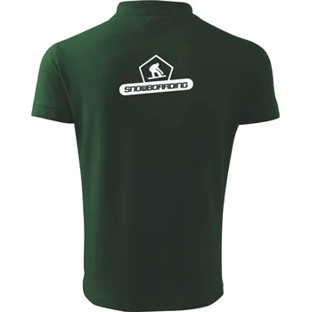 Pánská košile Snowboarding nápis logo - Polokošile pánská Pique Polo 203 - XL ( Lahvově zelená )