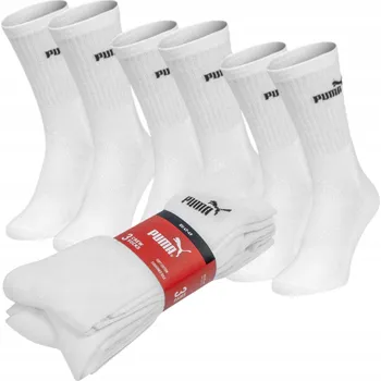 Pánské Ponožky Puma Regular Crew bílé 3 páry velikost 43-46