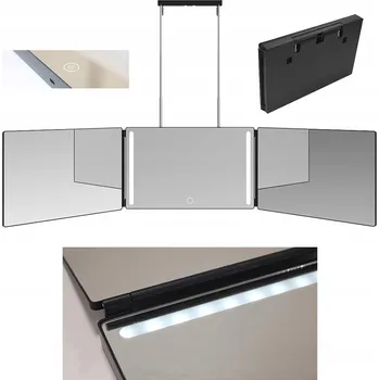 Obraz SKLÁDACÍ LED ZRCADLO 360° S NAST. VÝŠKY: PRO LÍČENÍ PANORAMATICKÝ POHLED ZBLÍZKA