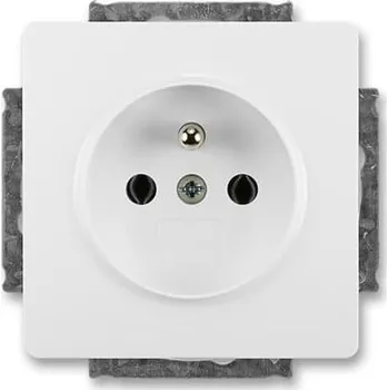 Elektrická zásuvka ABB Zásuvka jednonásobná s ochranným kolíkem 5518G-A02349 B1W