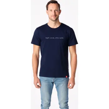 Pánské tričko CityZen - AGEN Pánské tričko navy s potiskem Nejdřív mluvím 4XL