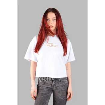 Dámské tričko TRIČKO DIESEL T-BUXT-CROP-OD T-SHIRT BRIGHT WHITE
