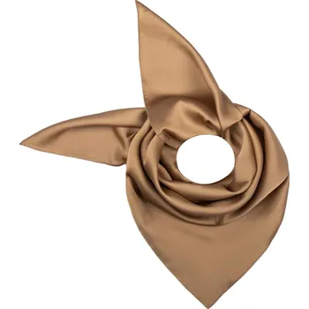 Šátek Dámský hedvábný čtvercový šátek YF350-19 letuška, tmavě hnědé barvy 7200622-20