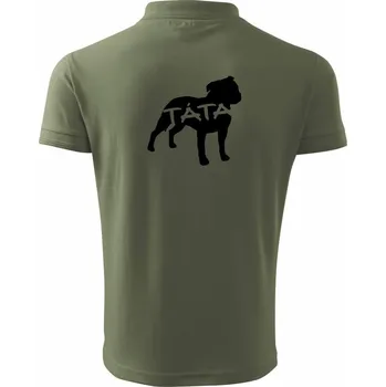 Pánská košile Stafordširský bullteriér táta obrys - Polokošile pánská Pique Polo 203 - M ( Khaki )