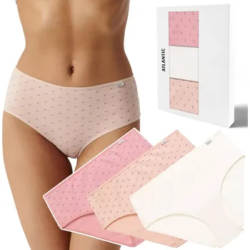 Kalhotky Dámské kalhotky 3 PÁRY kalhotky CLASSIC bavlněné ATLANTIC 3LP-221 - L