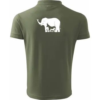 Pánská košile Slon, pes, kočka - Polokošile pánská Pique Polo 203 - 2XL ( Khaki )